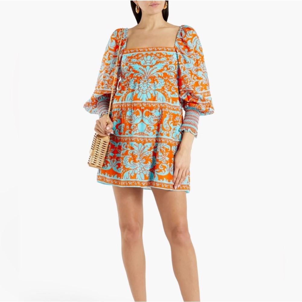 Alice + Olivia Rowen Tunic Dress, blue and orange